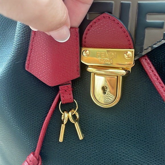 FENDI Drawstring Flap Backpack Leather with Zucca Embossed Detail - Picture 5 of 12